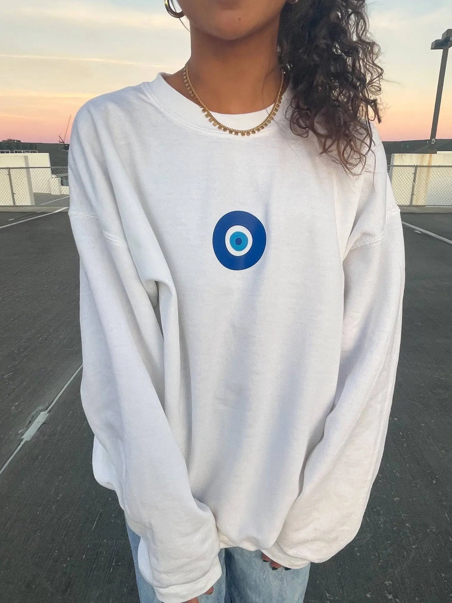EVIL EYE CREWNECK - JEWELS KENNEDY DESIGNS