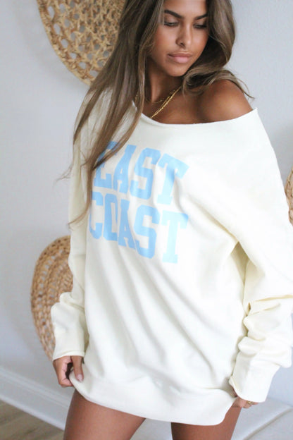 EAST COAST OFF SHOULDER SWEATSHIRT