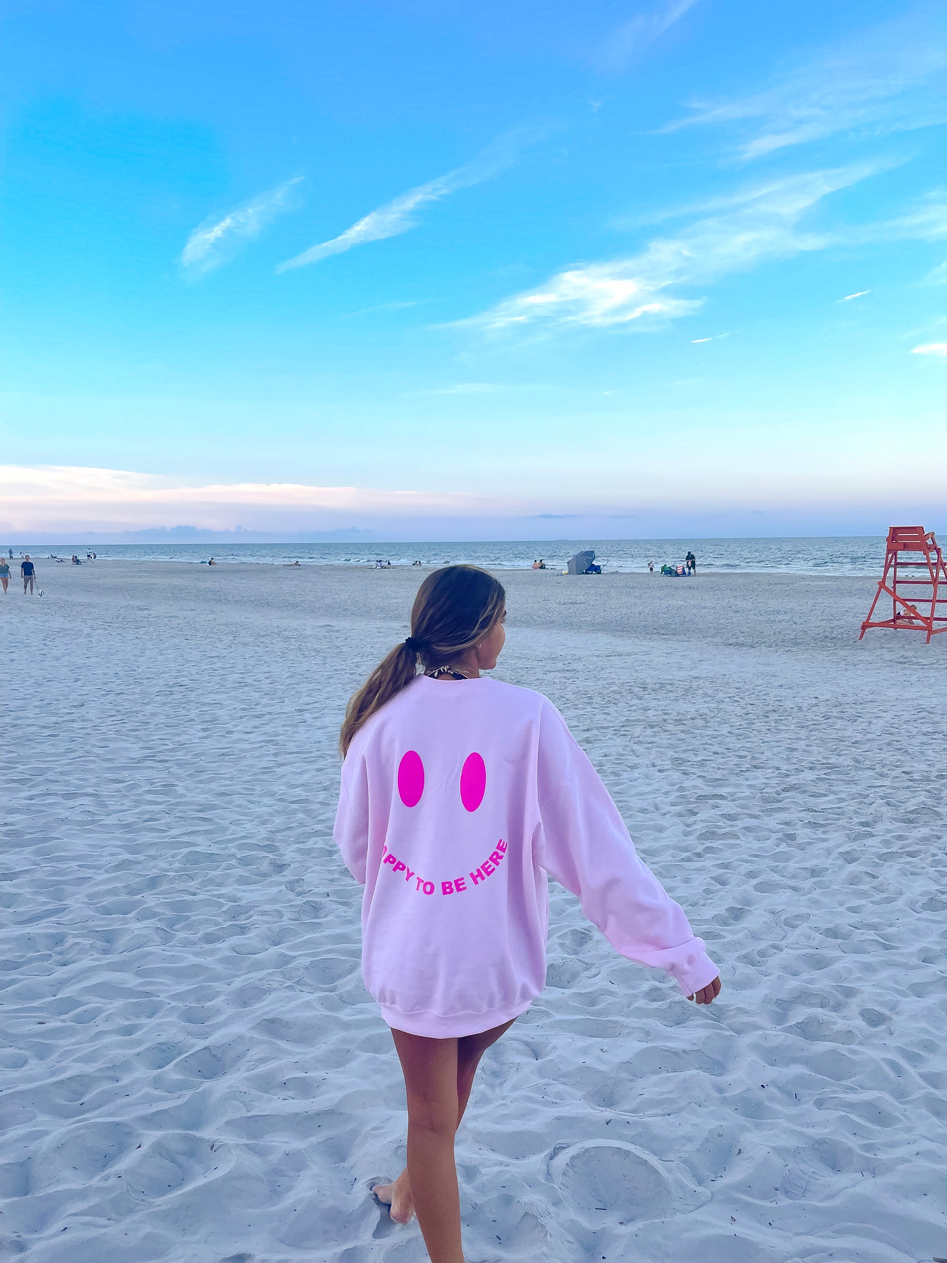 HAPPY TO BE HERE CREWNECK - Jewels Kennedy Designs