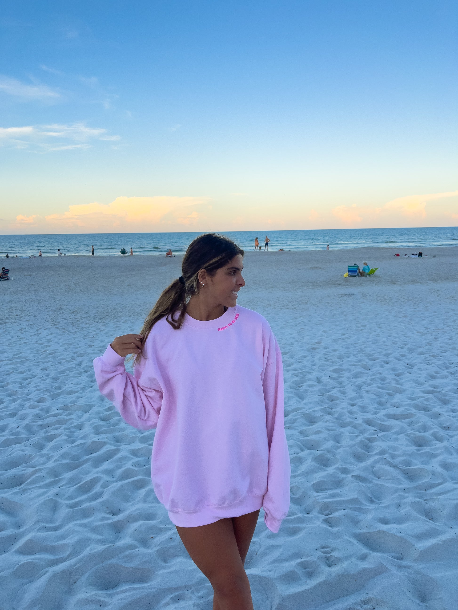 HAPPY TO BE HERE CREWNECK - Jewels Kennedy Designs