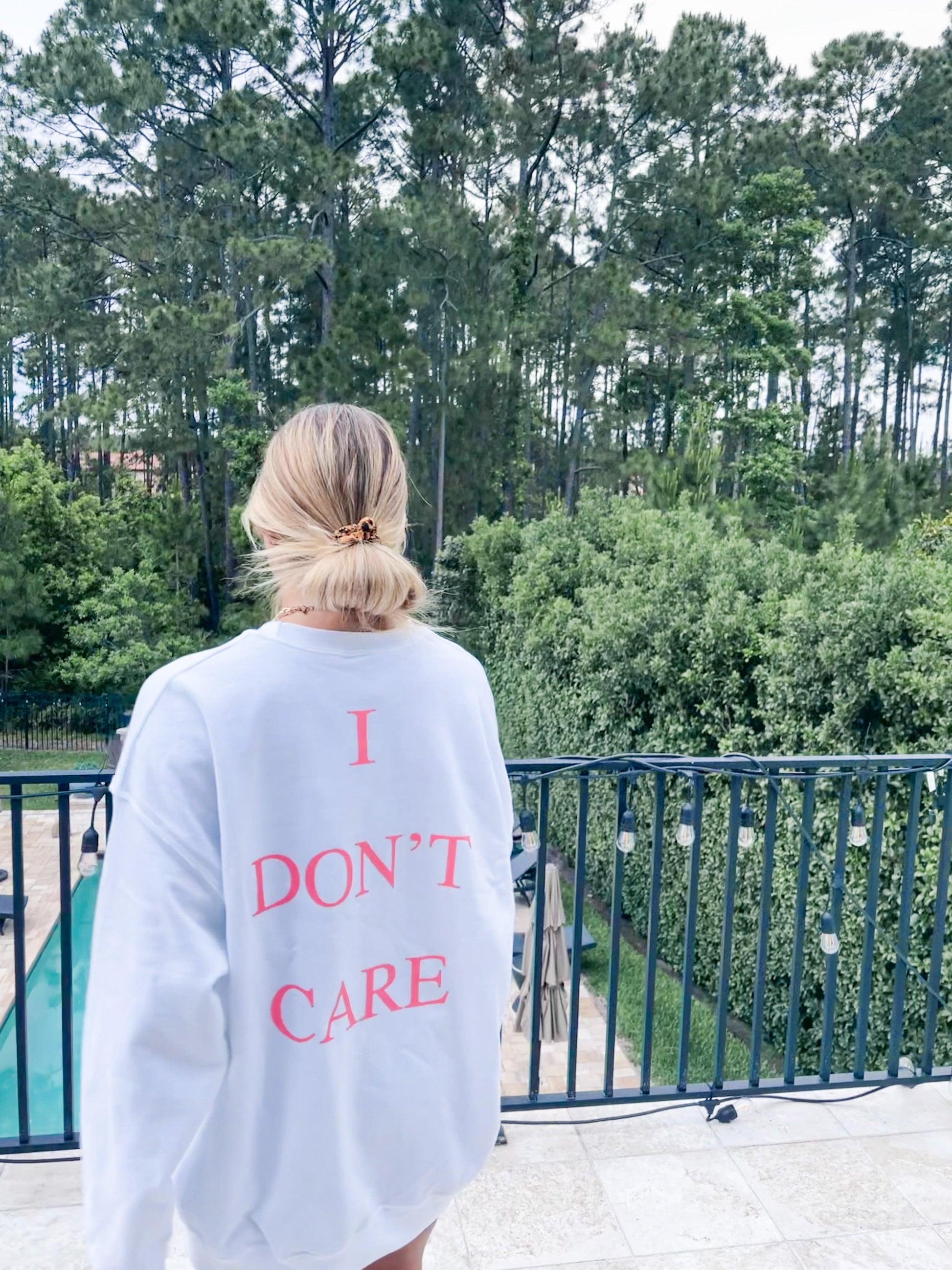 I DON’T CARE CREWNECK - JEWELS KENNEDY DESIGNS